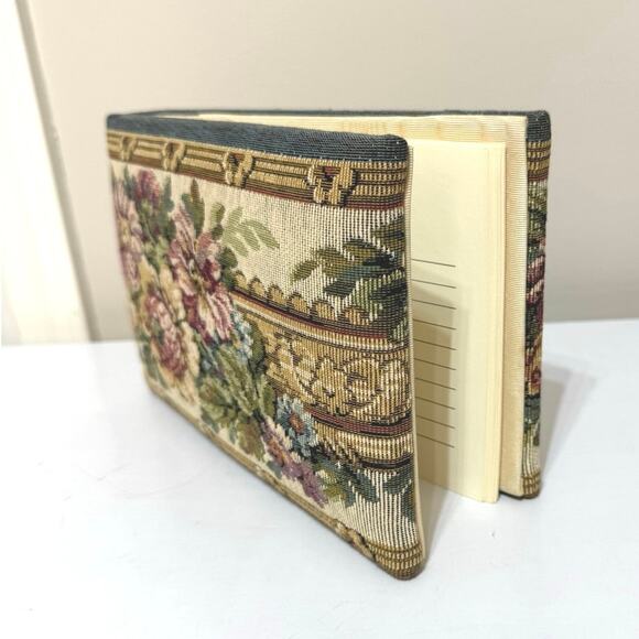 Rich Floral Padded Tapestry Spiral Bound 24 Page Guest Book - Picture 1 of 8